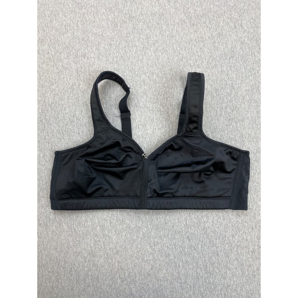 Breezies Bra Womens 36C Black Full Coverage Signature Shine Unlined Wireless